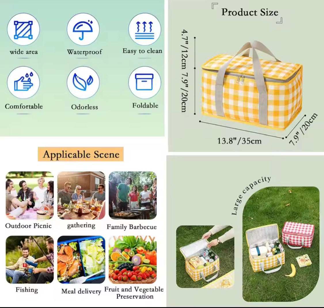 Camping Storage Lunch Bag, Large Capacity Portable Ice Pack Bag, Cold Protection Insulated Lunch Bag, Waterproof Travel Lunch Bag Camping Storage Lunch Bag, Large Capacity Portable Ice Pack Bag, Cold Protection Insulated Lunch Bag, Waterproof Travel Lunch Bag